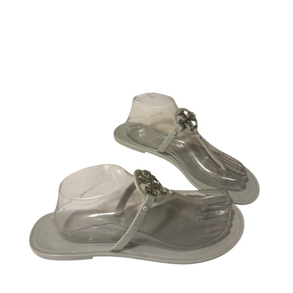 Tory Burch Mini Miller Jelly Thong (River Rock - Silver, size 9 /excellent - Picture 7 of 11